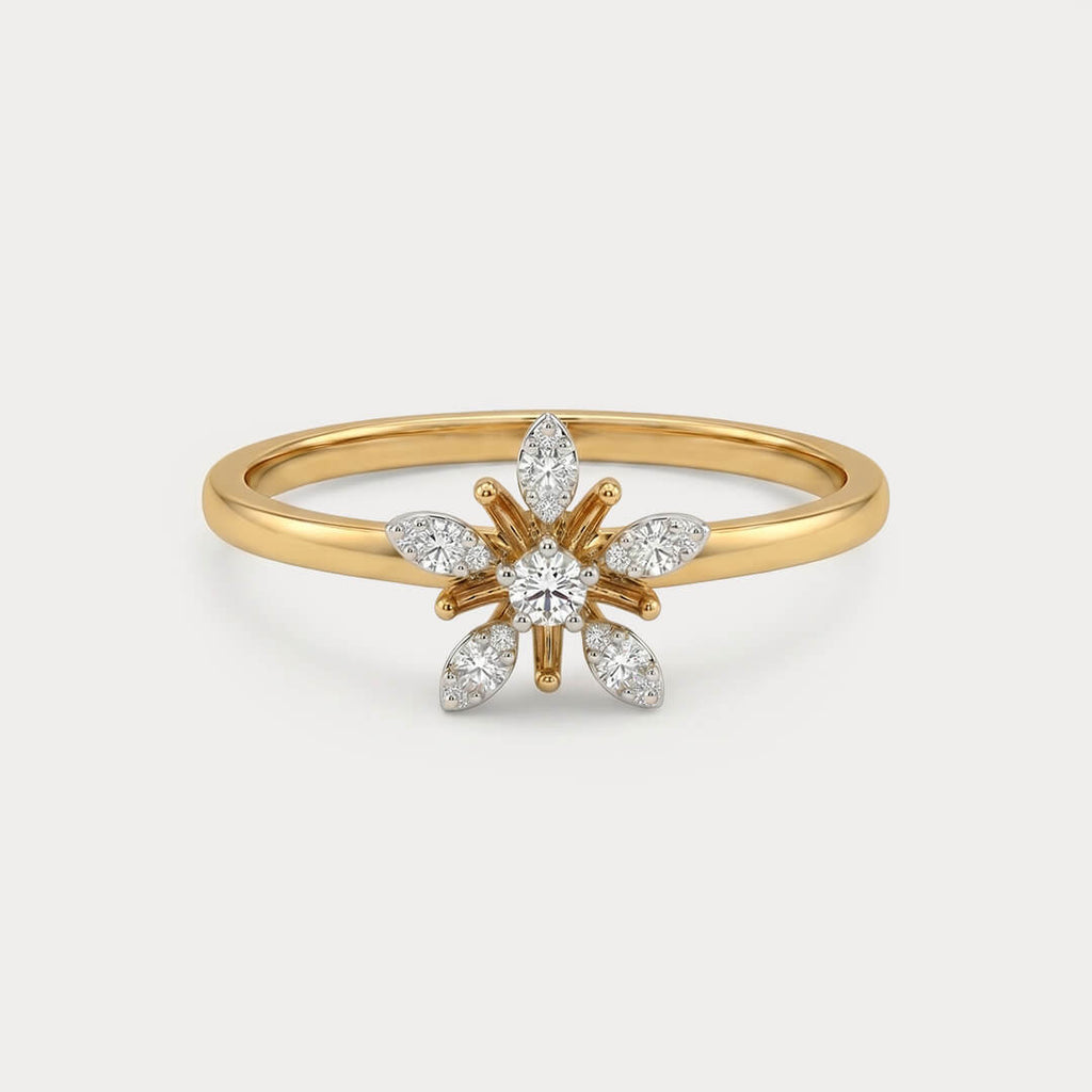 Larkspur Floral Nakshatra Diamond Ring