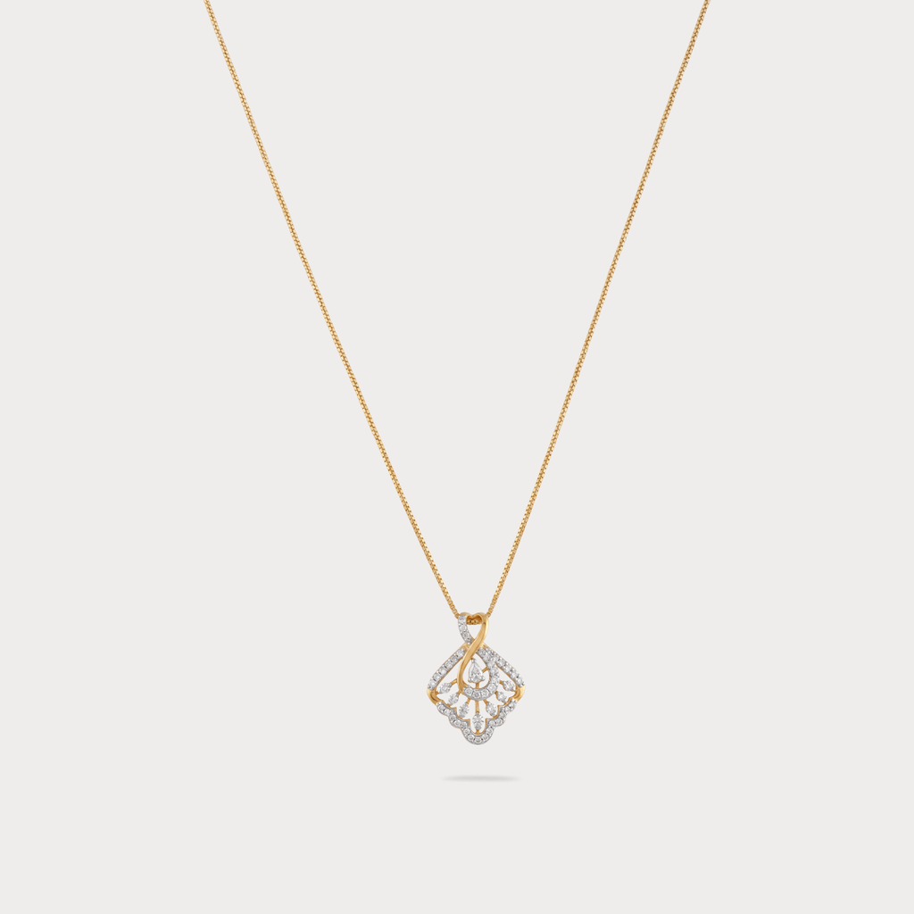 Maisongrace Floral Nakshatra Diamond Pendant Chain