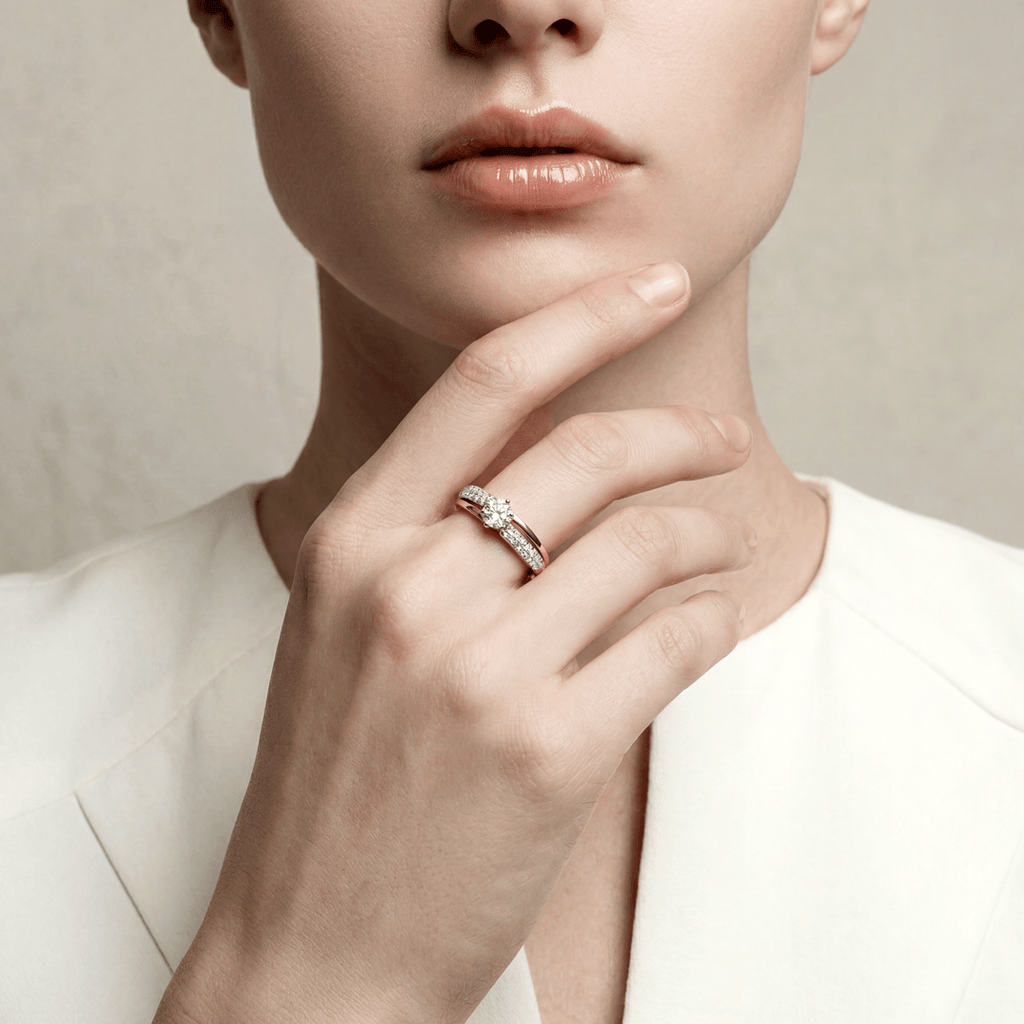 Rugiada Mini-Solitaire Diamond Ring