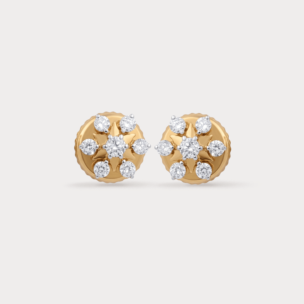 Vine Floral Nakshatra Diamond Earrings