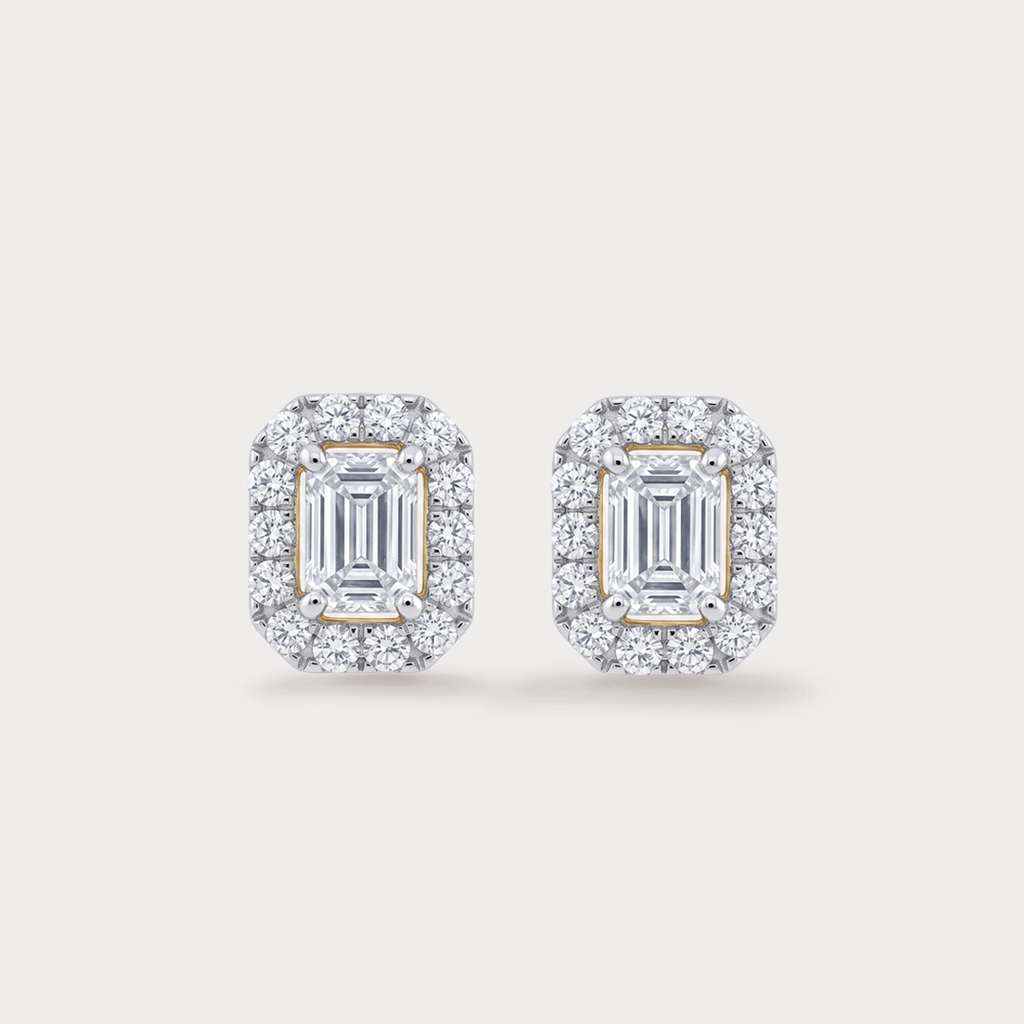Shimmerwave Halo Diamond Studs