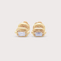 Framed Emerald Diamond Studs