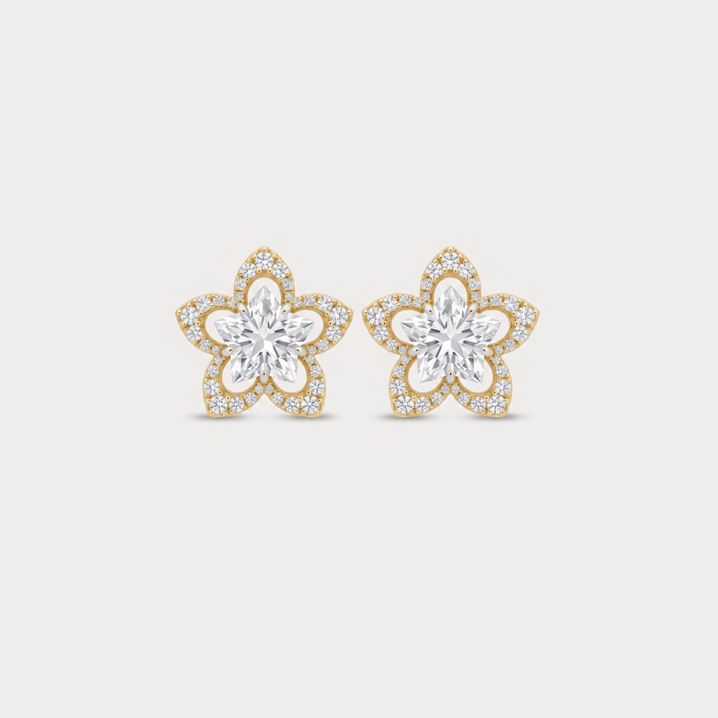 The Aukera Orchid Esotique Nakshatra Diamond Earrings