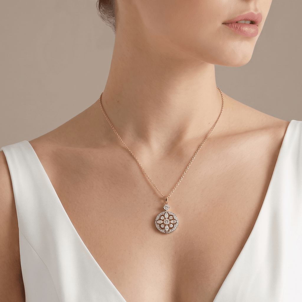 Sunspell Mini-Solitaire Diamond Pendant Chain