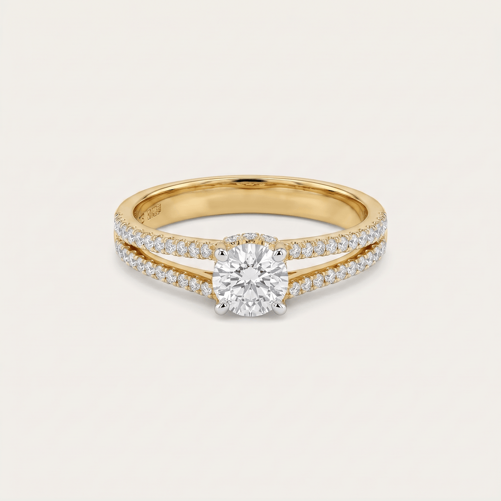 Loveleaf Mini-Solitaire Diamond Ring