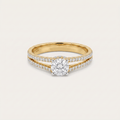 Loveleaf Mini-Solitaire Diamond Ring