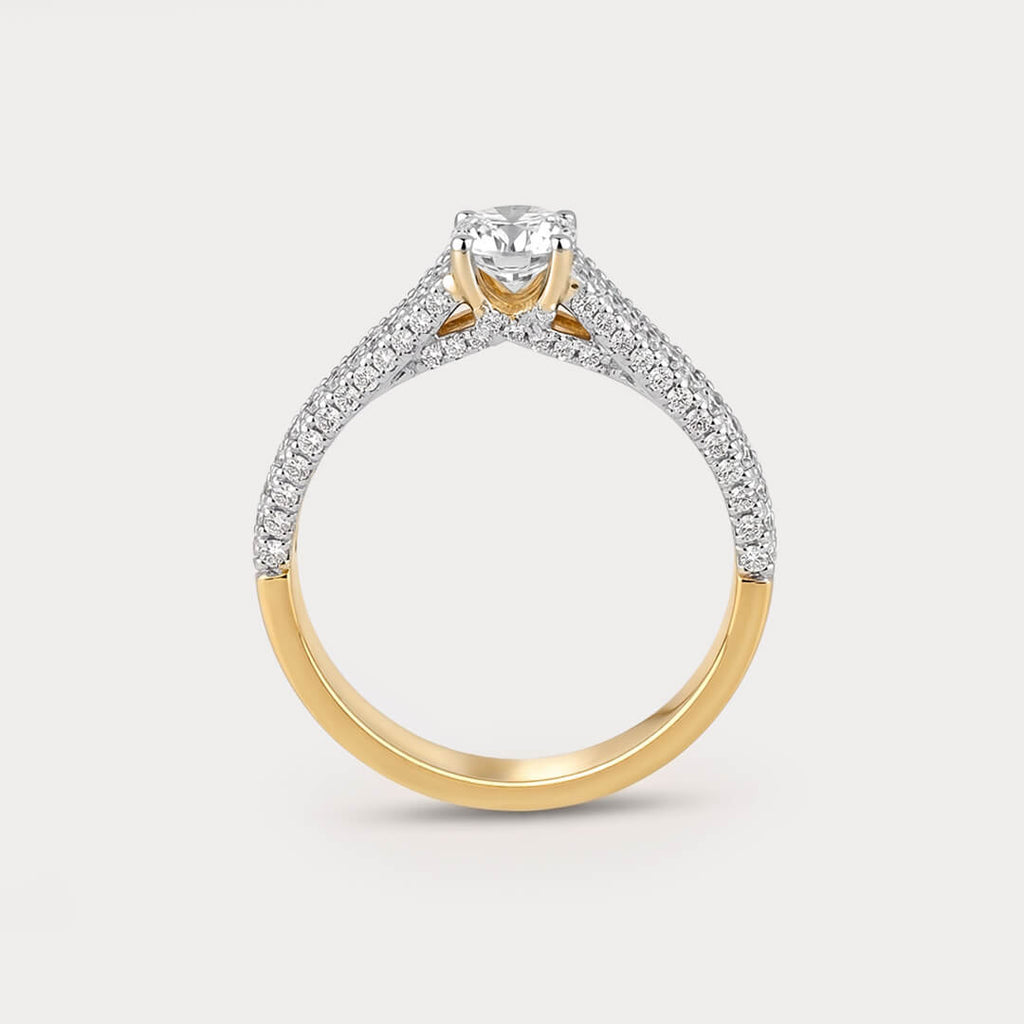 Loveleaf Mini-Solitaire Diamond Ring