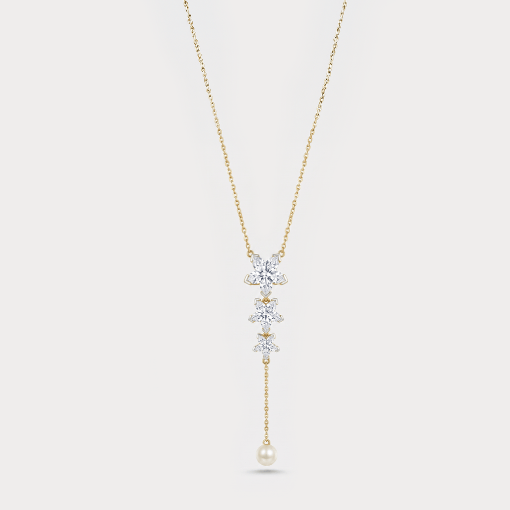 The Aukera Orchid Sinuosità Lariat Diamond Necklace