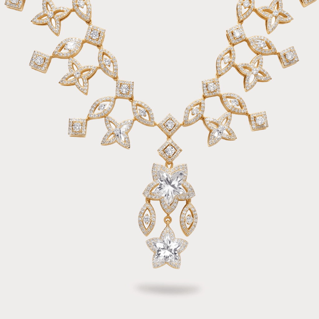 The Aukera Orchid Stratosphère Layered Diamond Necklace