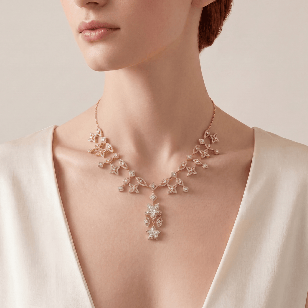 The Aukera Orchid Stratosphère Layered Diamond Necklace