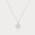 Comète Halo Floral Diamond Pendant Chain