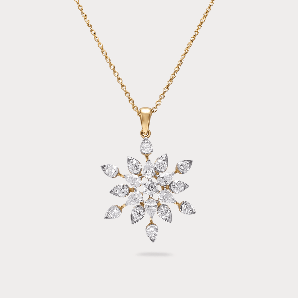 Willow Grace Floral Nakshatra Diamond Pendant Chain