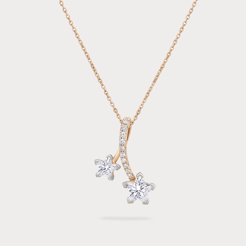 The Aukera Orchid Éclairée Solitaire Diamond Pendant Chain