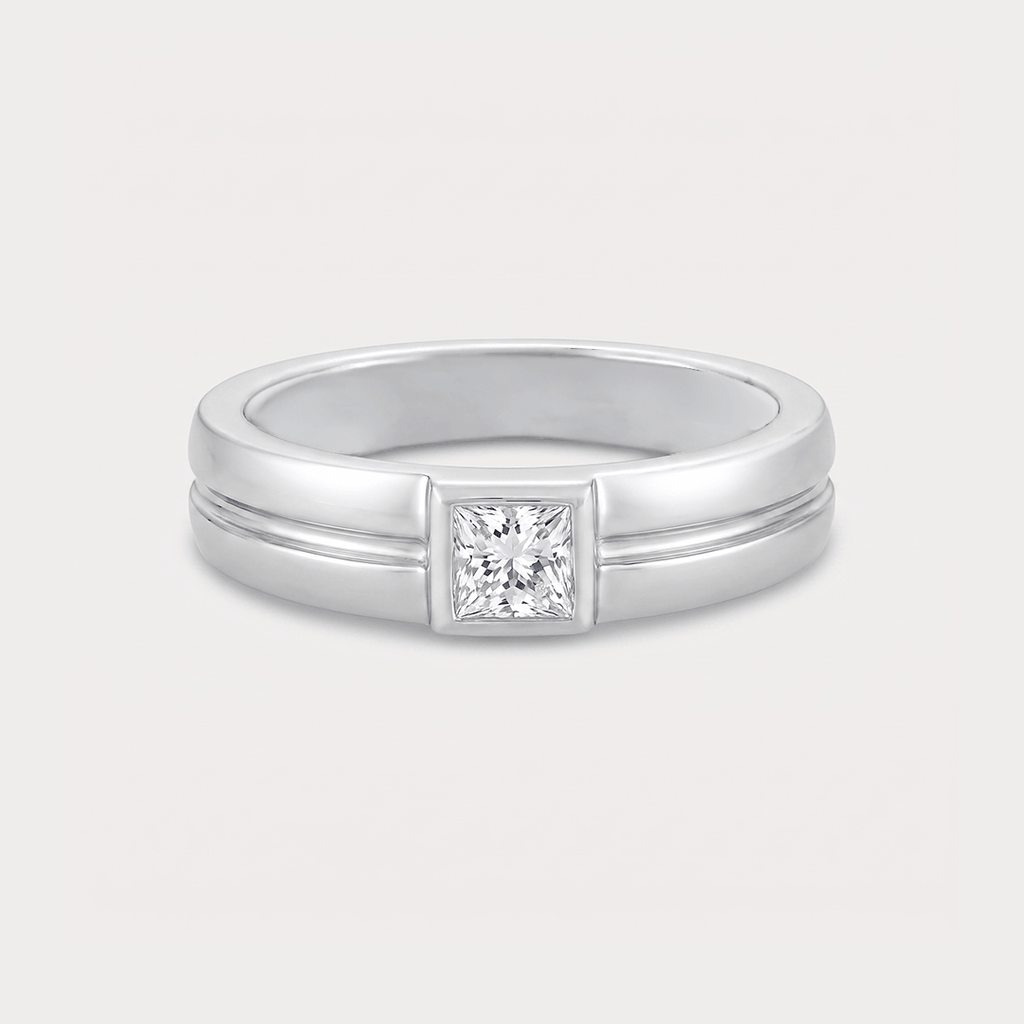 Full Moon Diamond Men's Ring