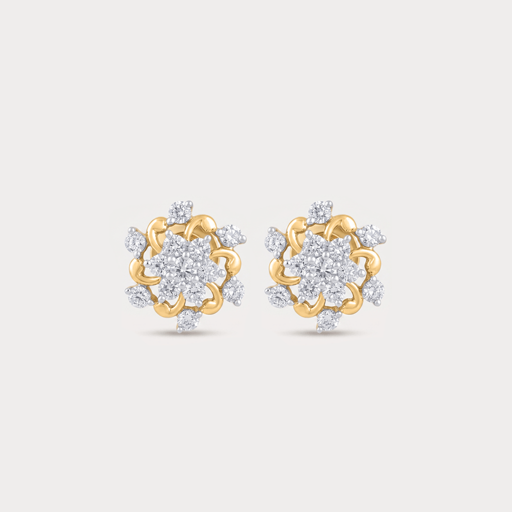 Sundew Floral Nakshatra Diamond Earrings