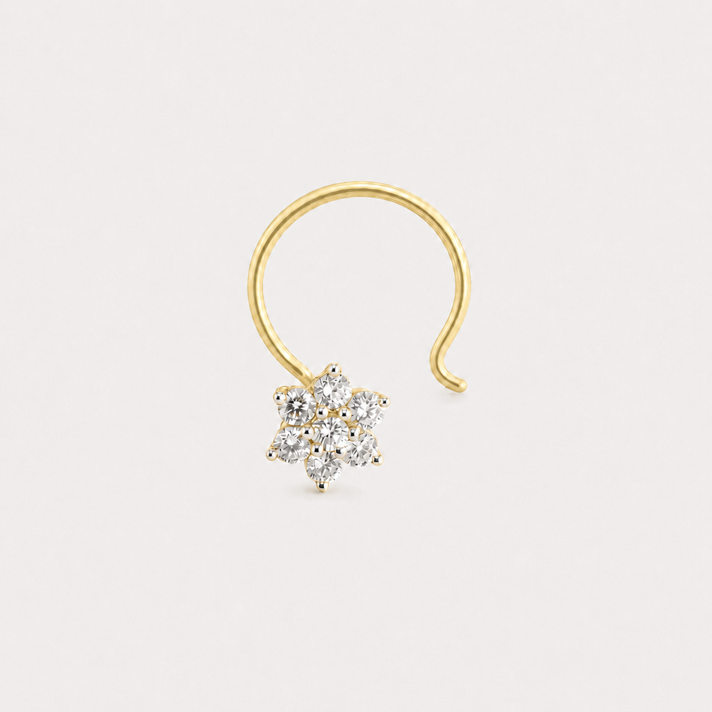 Floral Diamond Nose Pin