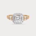 Whispering Leaves Solitaire Diamond Ring