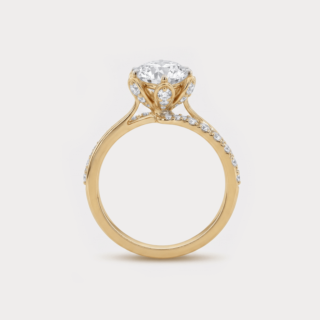 Ornate Extra Brilliant Solitaire Diamond Ring