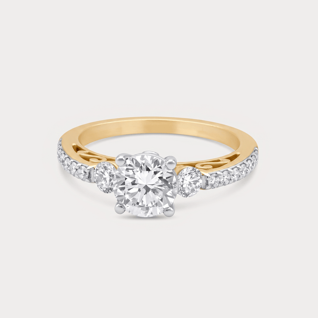 Ivory Petal Glow Solitaire Diamond Ring