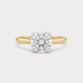Media Luna Solitaire Diamond Ring