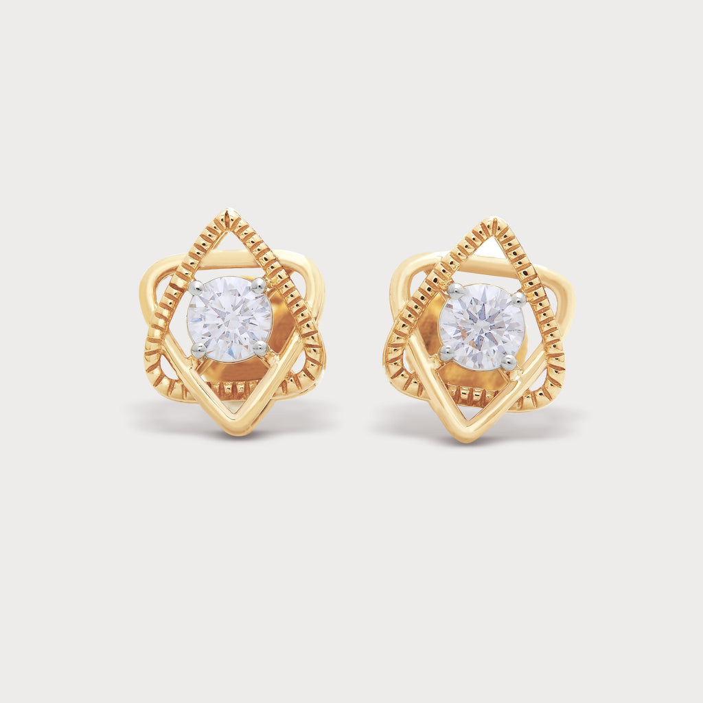 Gold Star Loop Diamond Studs