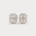Crown of Light Halo Diamond Earrings