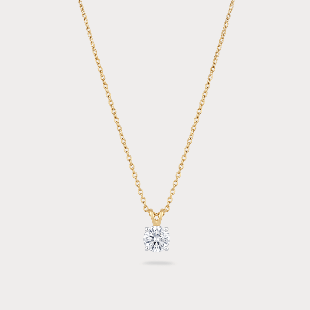 Astre d'Or Solitaire Diamond Pendant Chain
