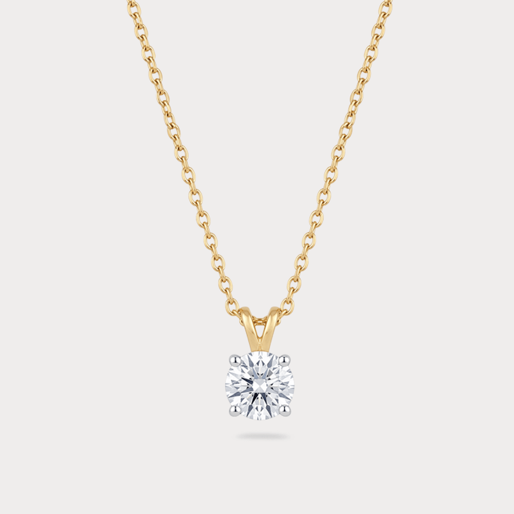 Astre d'Or Solitaire Diamond Pendant Chain