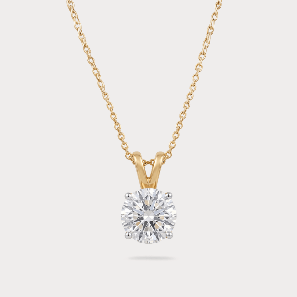 Cielo Dorado Solitaire Diamond Pendant Chain