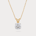 Cielo Dorado Solitaire Diamond Pendant Chain