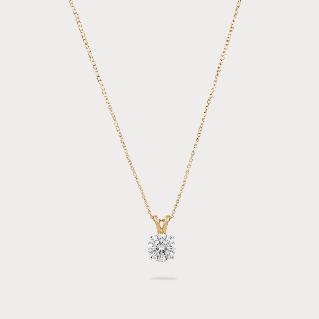 Cielo Dorado Solitaire Diamond Pendant Chain