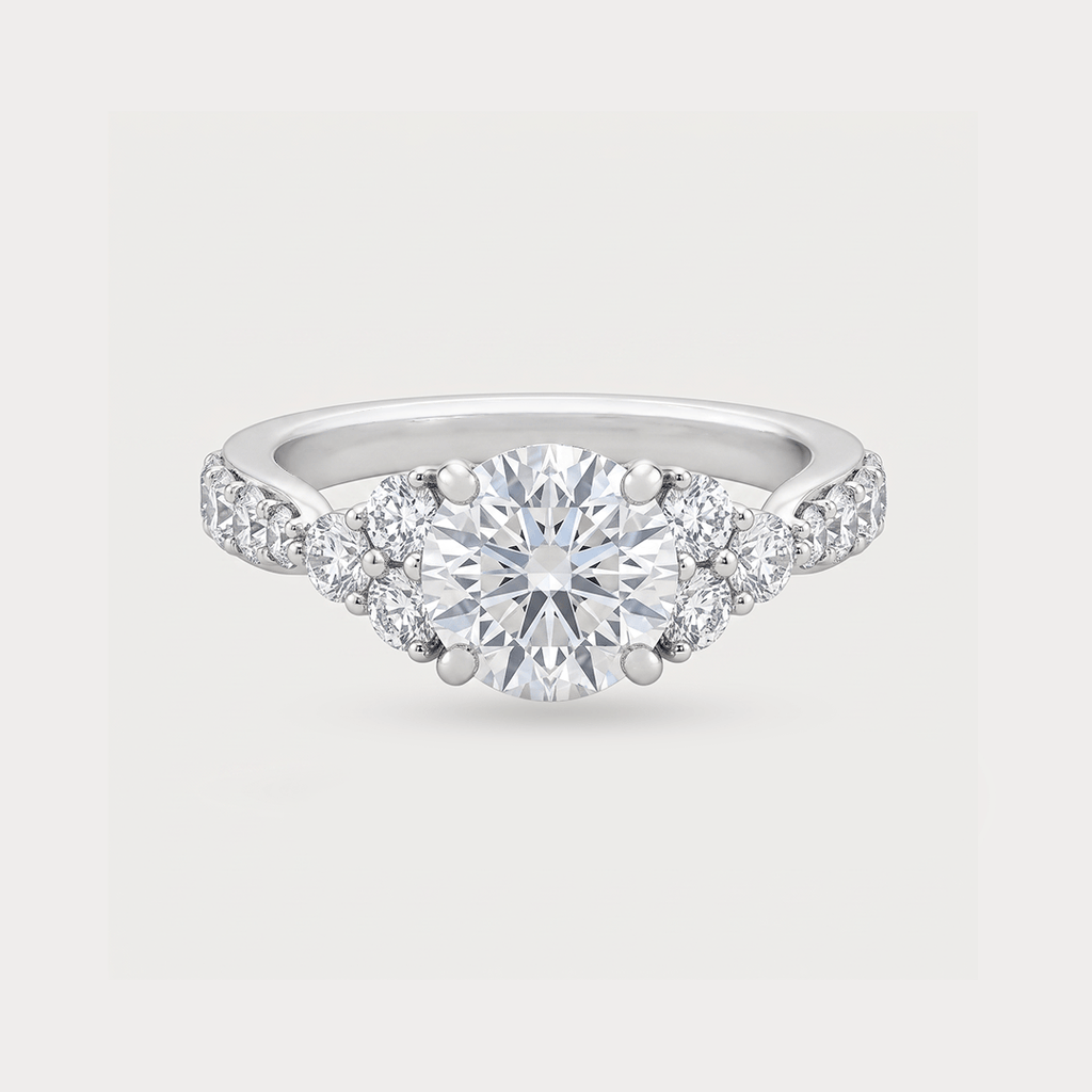 Mezza Luna Solitaire Diamond Ring