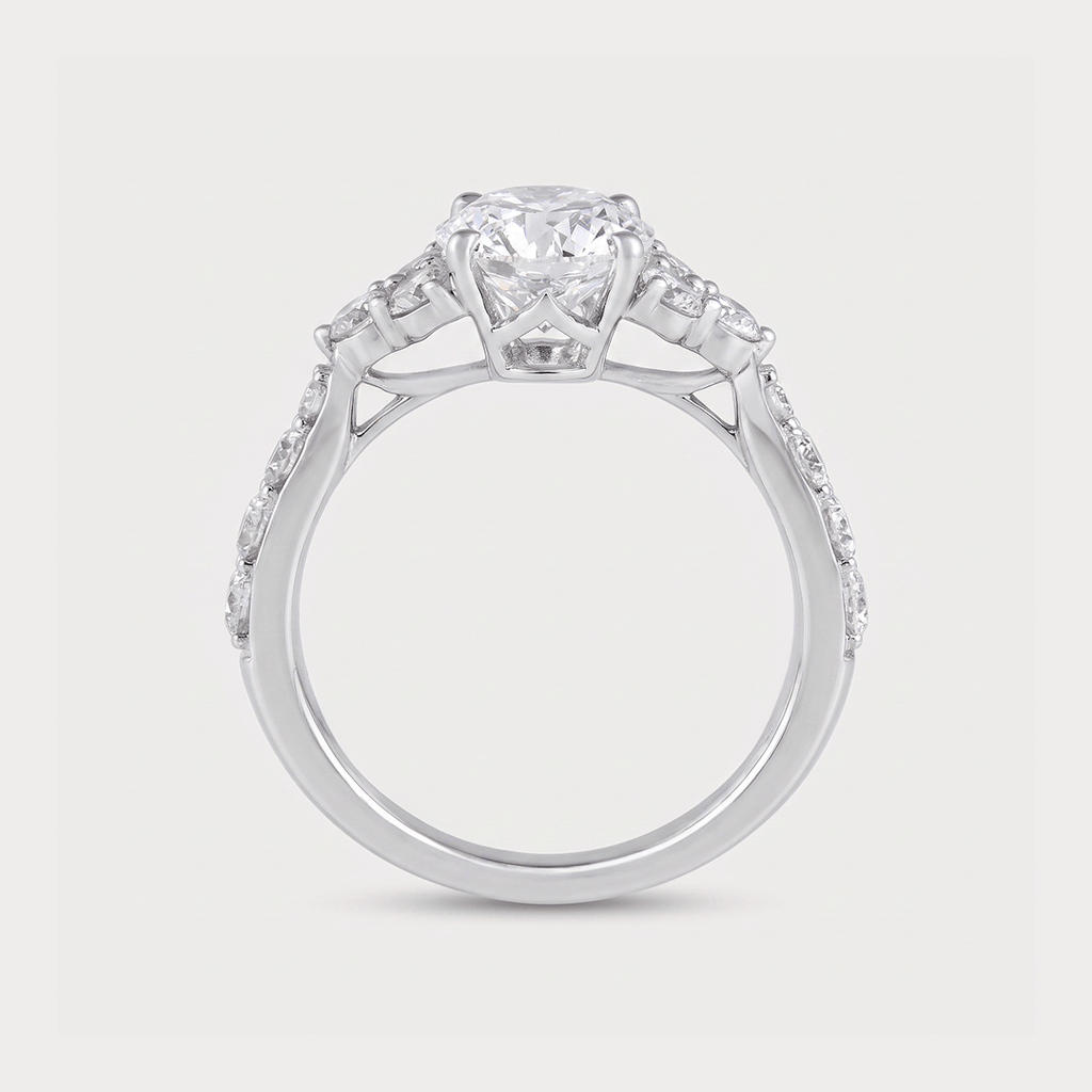 Mezza Luna Solitaire Diamond Ring